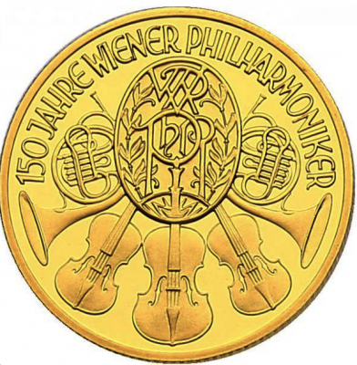 Goldmünze 150 Jahre Wiener Philharmoniker 500 Schilling 